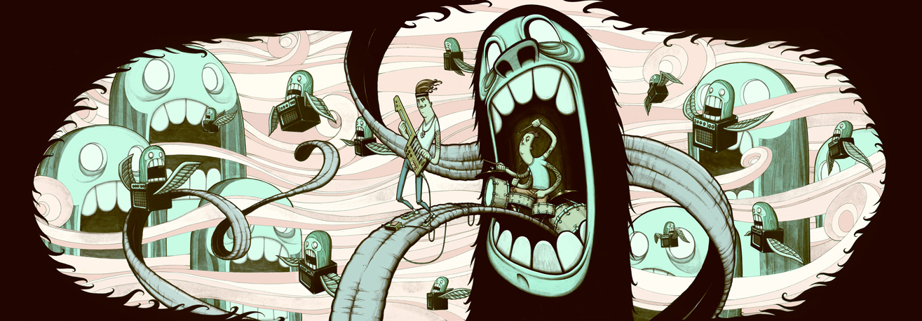 1985 - 2009 - Ink on Illustration Board (Rayne Longboards commission)
