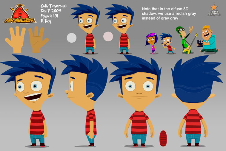Colin Dec 4 2009 - Colin was the main protagonist in the show. He had been been in development for about 4 years. His shirt is now Blue.
