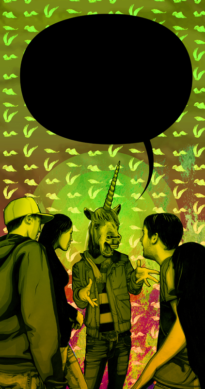 From the Horse's Mouth - 2007 - Ink on Illustration board (Art I did for Julie Jone's BDAY poster invite)