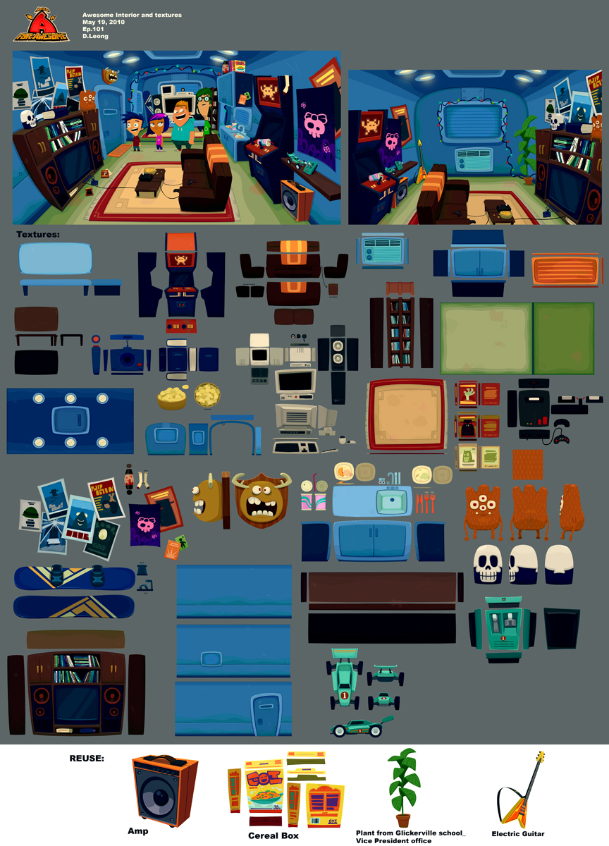 Interior and Textures – I wanted to show how much work it can be to design a room. This is about a whole weeks work.