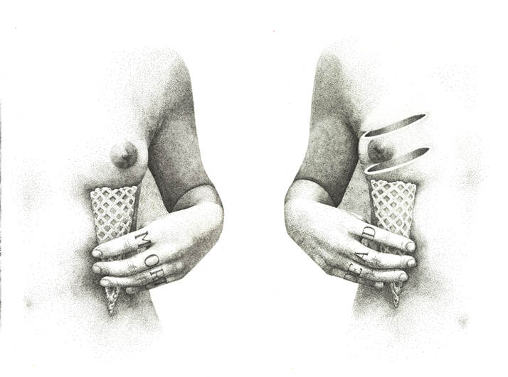 Mort & dead– 2014 – Ink on illustration Board