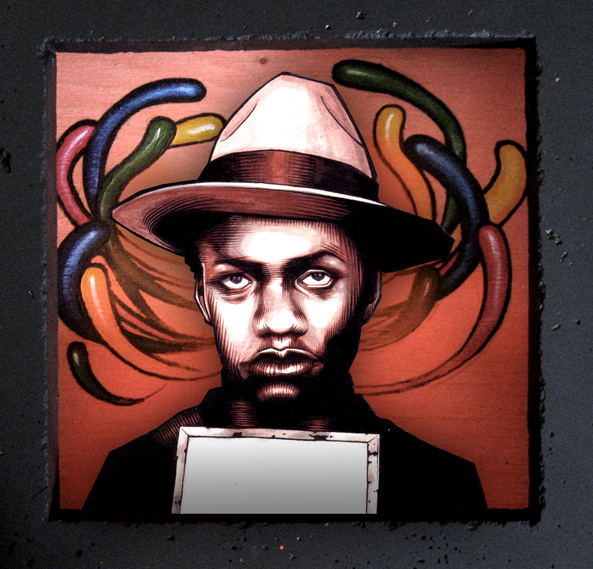 Never too late - 2008 - Ink on Illustration Board / Acrylic paint on wood