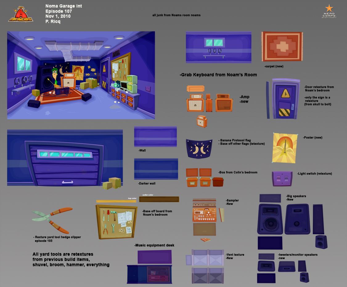 Noam Garage int - I made this the ultimate 14 year old Peter Ricq garage, except for the purple.