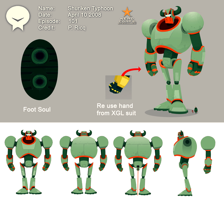 Shuriken Typhoon Robot - One of the first designs for the show.