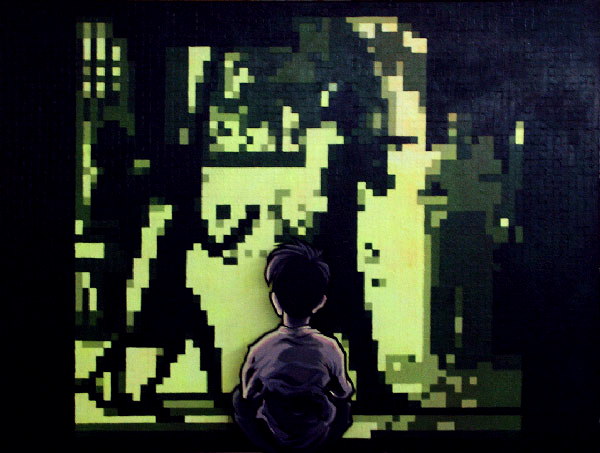How I learned - 2005 - Acrylic on canvas and Masonite.