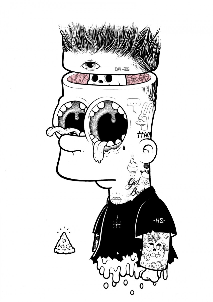 Bart- ink on illustration board