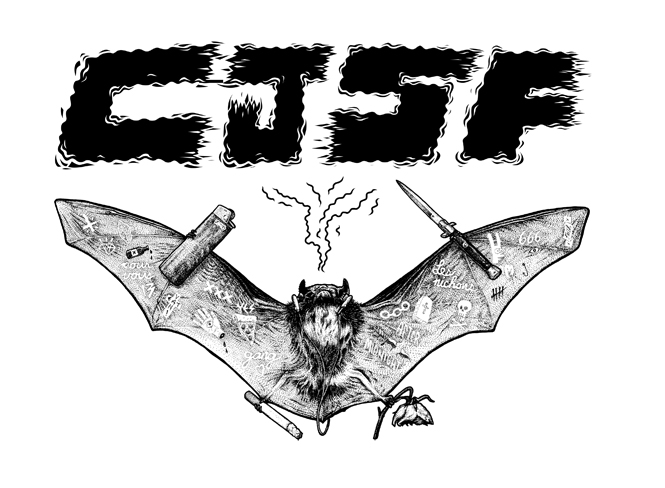 CJSF Bat - Ink on illustration board